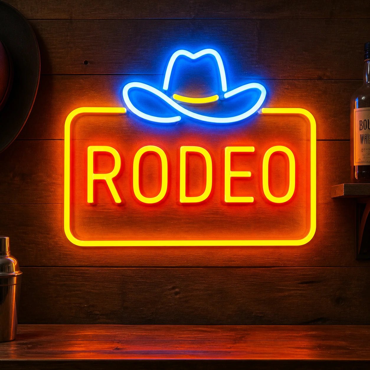 Rodeo Cowboy Hat Frame Vintage LED Neon Sign - Shineneon