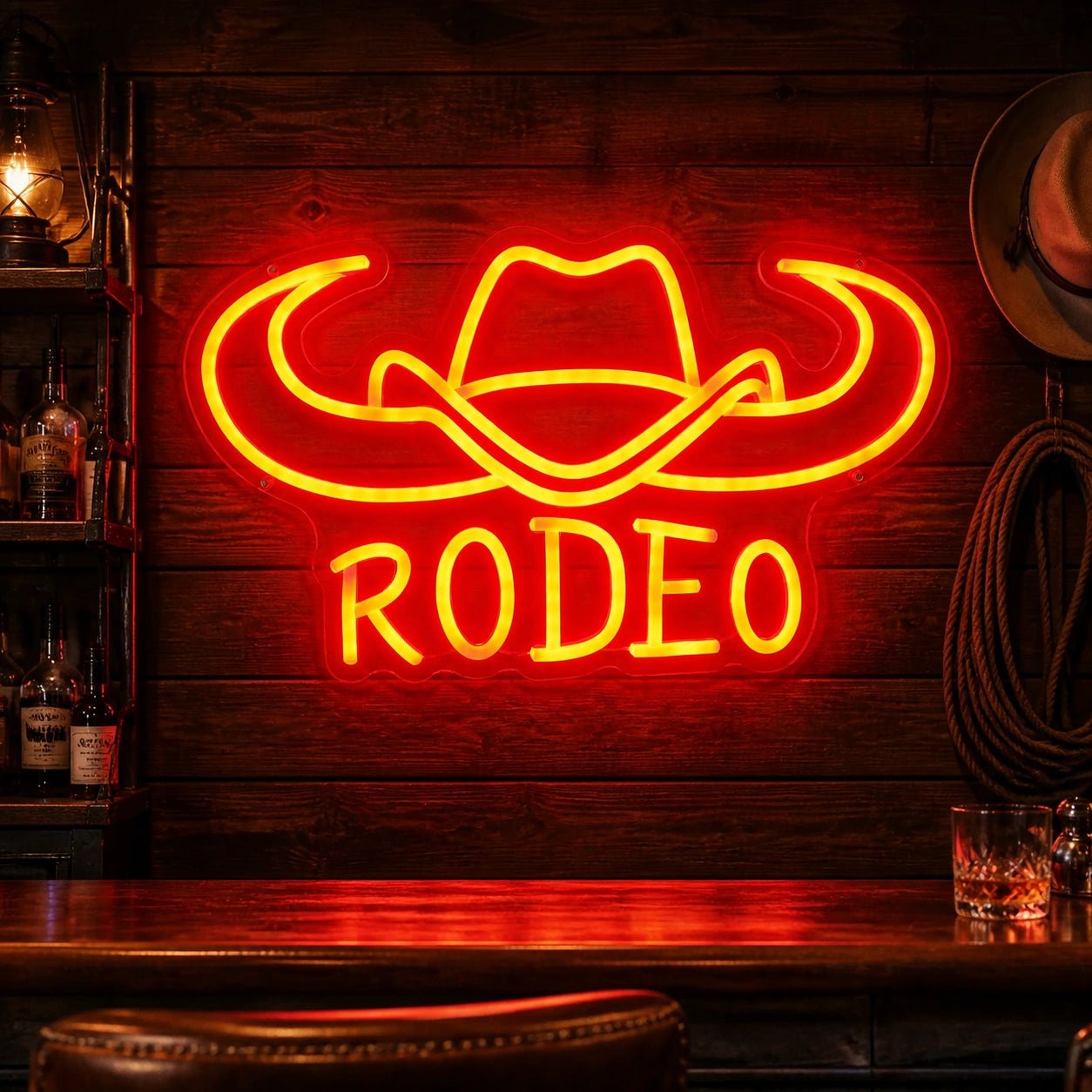 Rodeo Cowboy Hat Longhorn Vintage LED Neon Sign - Shineneon