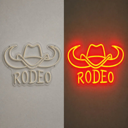 Rodeo Cowboy Hat Longhorn Vintage LED Neon Sign - Shineneon