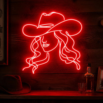 Rodeo Cowgirl Face Vintage LED Neon Sign - Shineneon