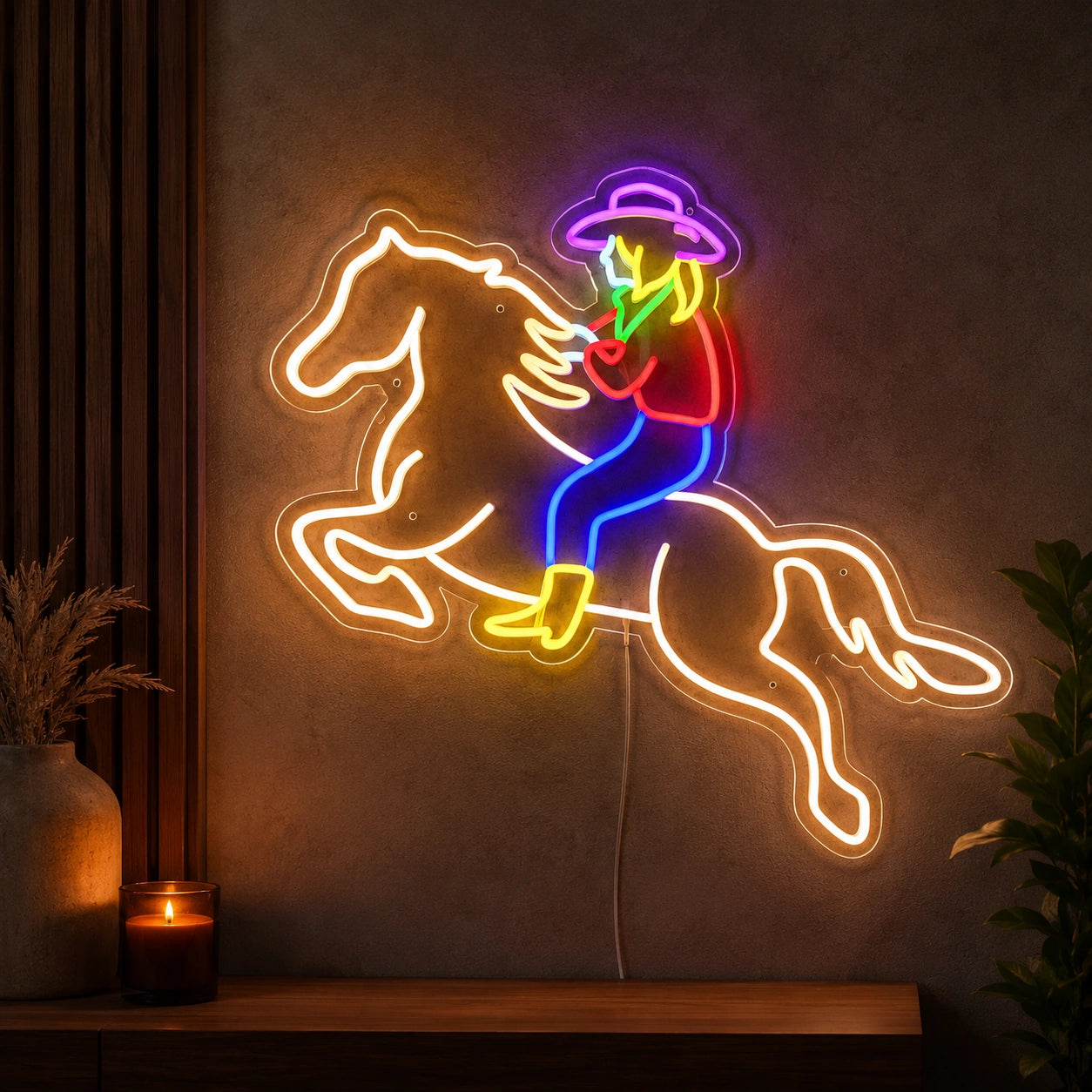 Rodeo Cowgirl Horse Neon Sign LED Neon Sign high-converting product image