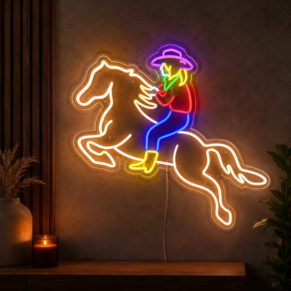 Rodeo Cowgirl Horse Neon Sign LED Neon Sign high-converting product image