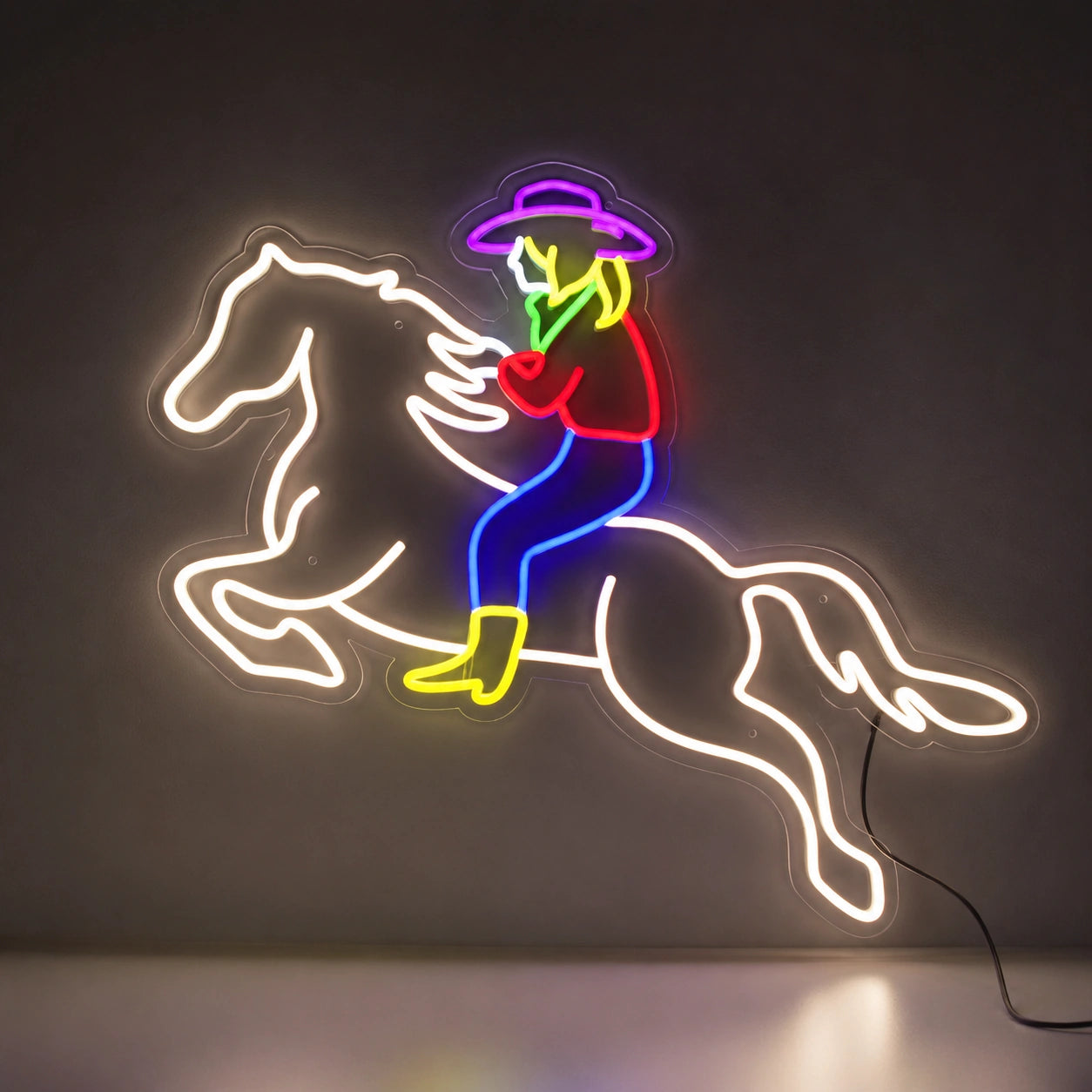 Rodeo Cowgirl Horse Neon Sign LED Neon Sign main product image