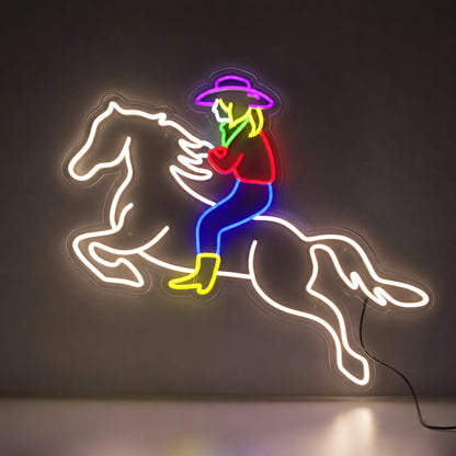 Rodeo Cowgirl Horse Neon Sign LED Neon Sign main product image