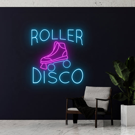 Roller Disco Roller Skate Neon Sign