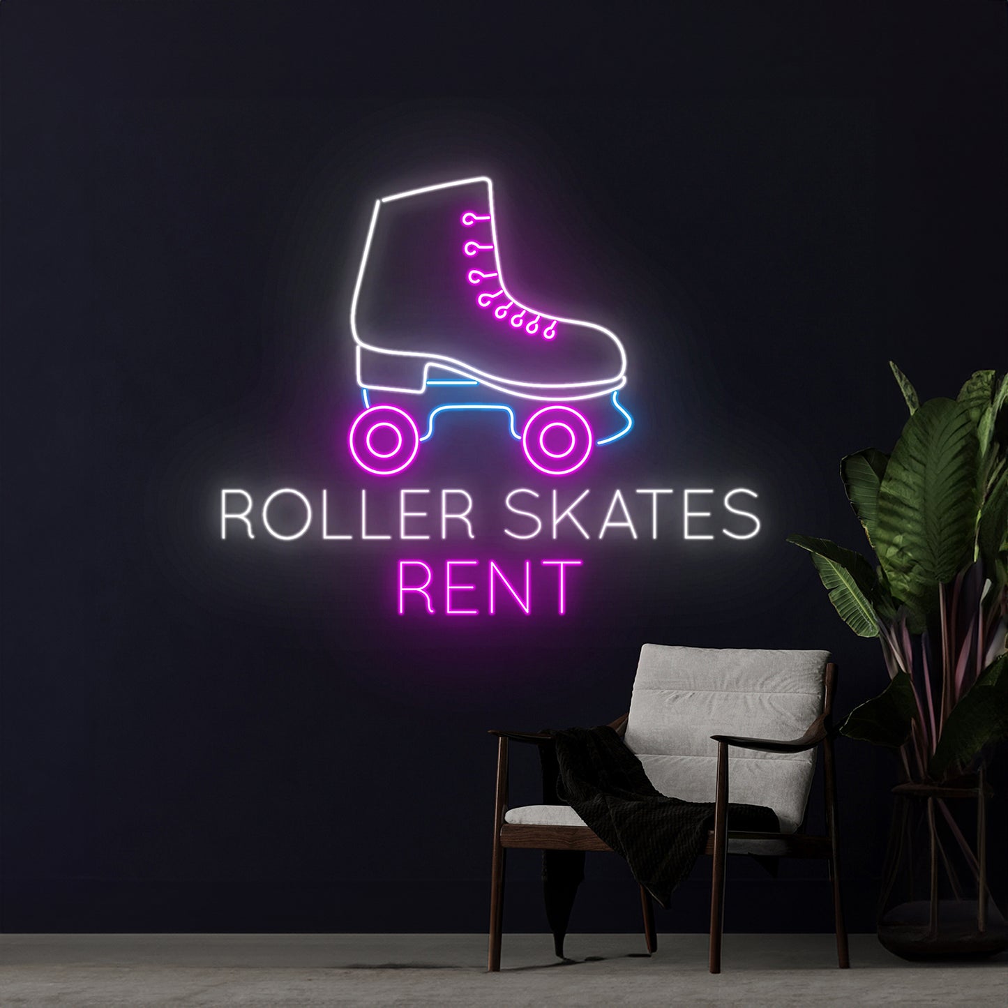 Roller Skate Rent Neon Sign