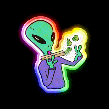 Rolling Master Hemp Inspired Green Leaf Led Neon Sign Rgb Color - LED neon sign close-up detail