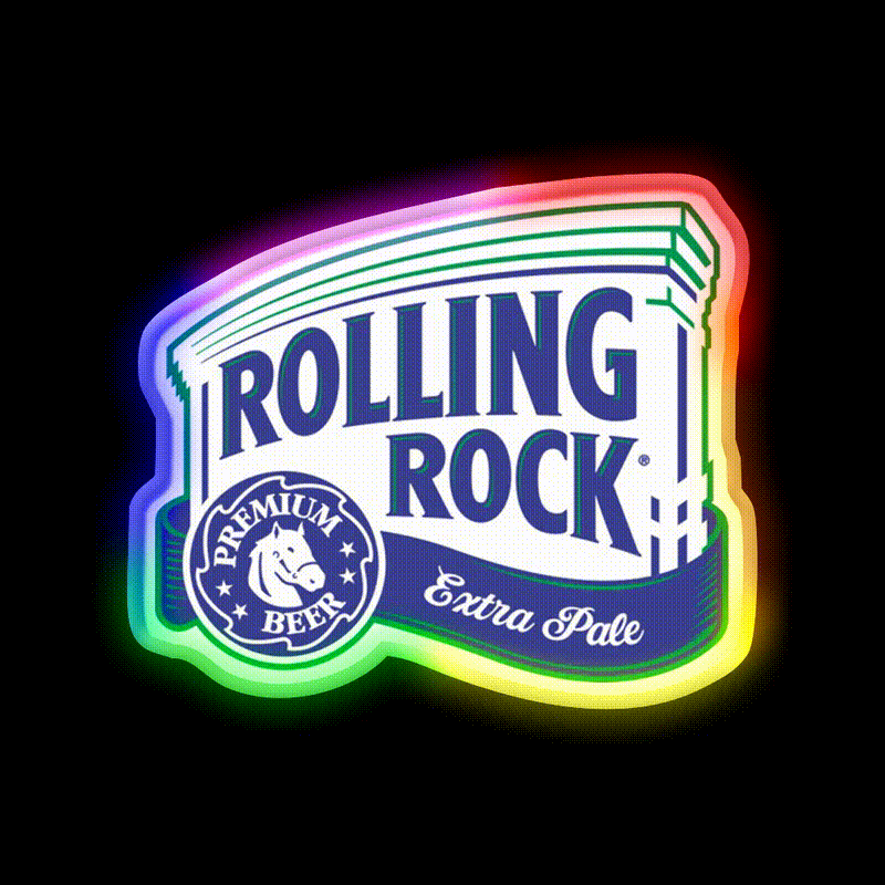 Rolling Rock Beer Bar Decor Led Neon Sign Rgb Color - LED neon sign close-up detail