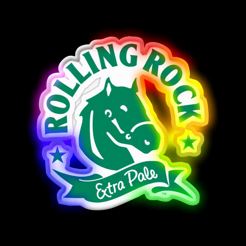 Rolling Rock Extra Pale Beer Bar Decor Led Neon Sign Rgb Color - LED neon sign close-up detail