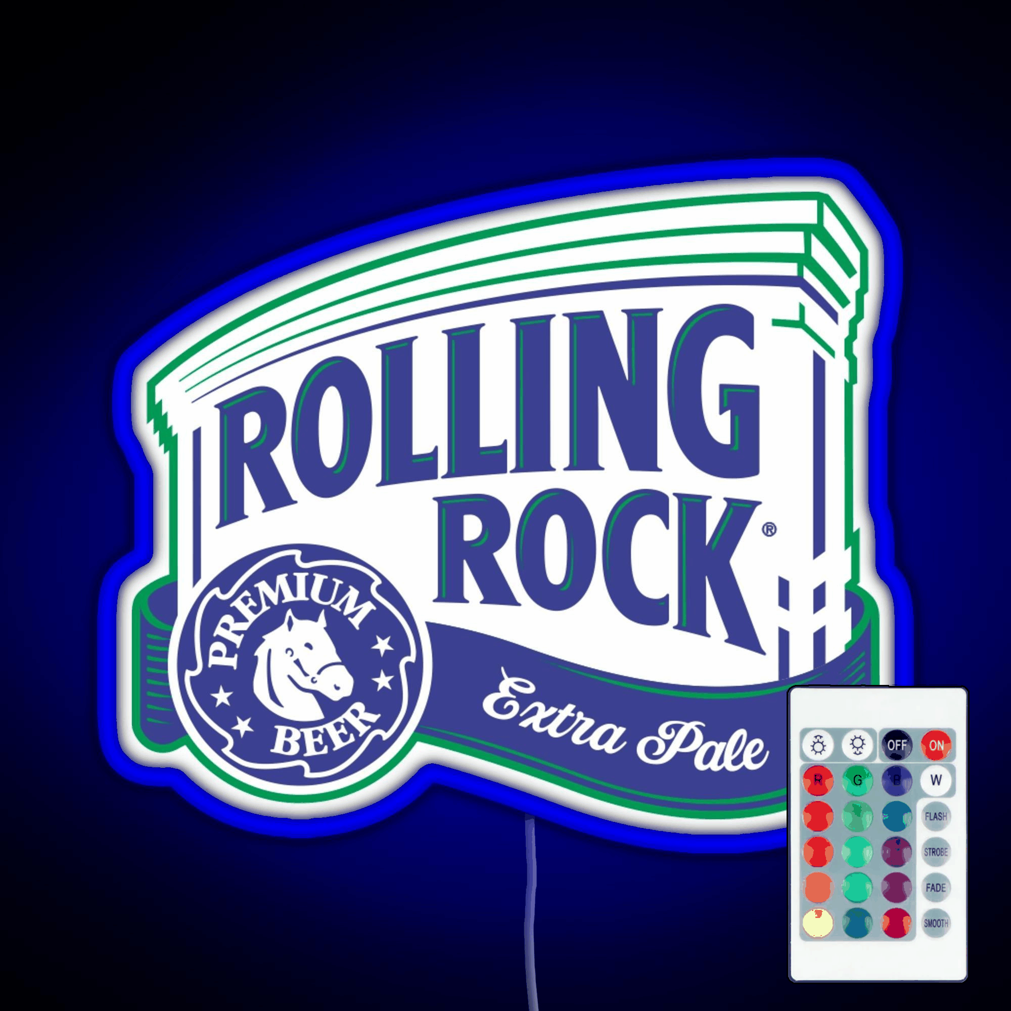 Rolling Rock Rgb Led Neon Sign Pop Wall Art