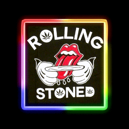Rolling Stoned Hemp Inspired Green Leaf Led Neon Sign Rgb Color - LED neon sign close-up detail