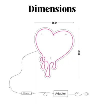 Romantic Dripping Heart Led Neon Sign For Home Wedding Party Decor | Shineneon