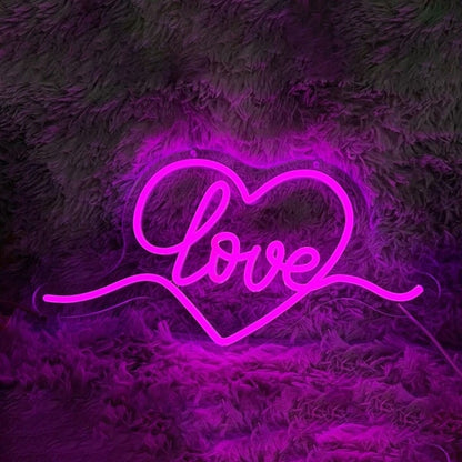 Romantic Heart Love Wedding Neon Light | Shineneon