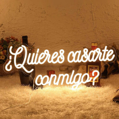 Romantic Quieres Casarte Conmigo Will You Marry Me Neon Sign | Shineneon