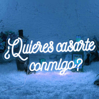 Romantic Quieres Casarte Conmigo Will You Marry Me Neon Sign | Shineneon