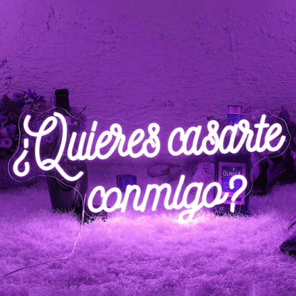 Romantic Quieres Casarte Conmigo Will You Marry Me Neon Sign | Shineneon