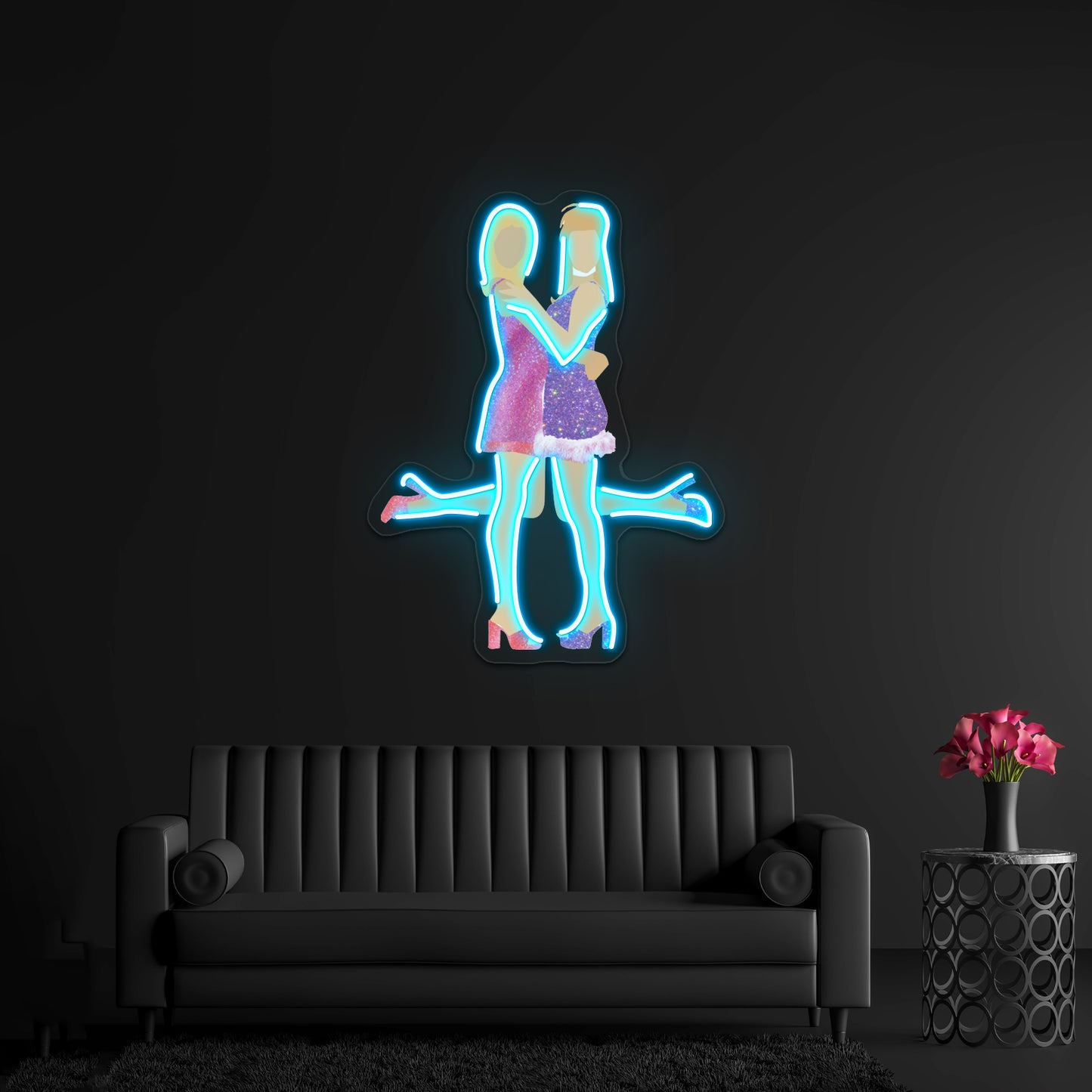 Romy And Michelle Glitter Artwork Led Neon Signs