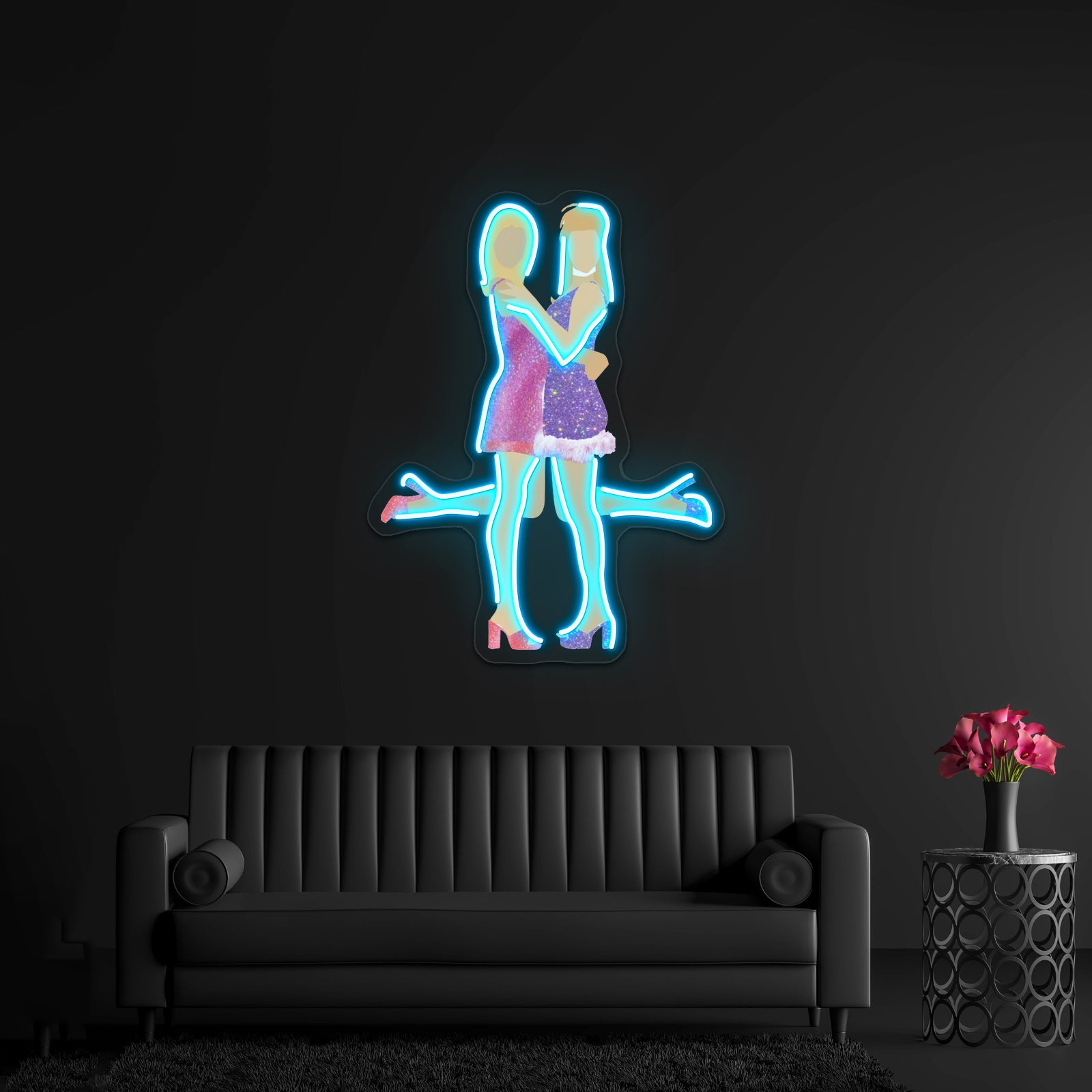 Romy And Michelle Glitter Artwork Led Neon Signs | Shineneon