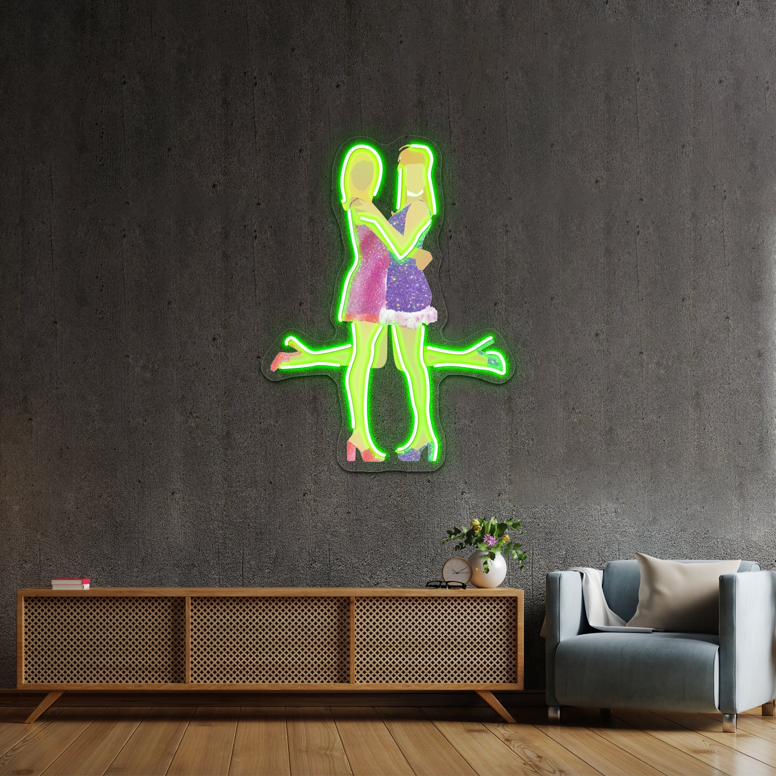 Romy And Michelle Glitter Artwork Led Neon Signs | Shineneon