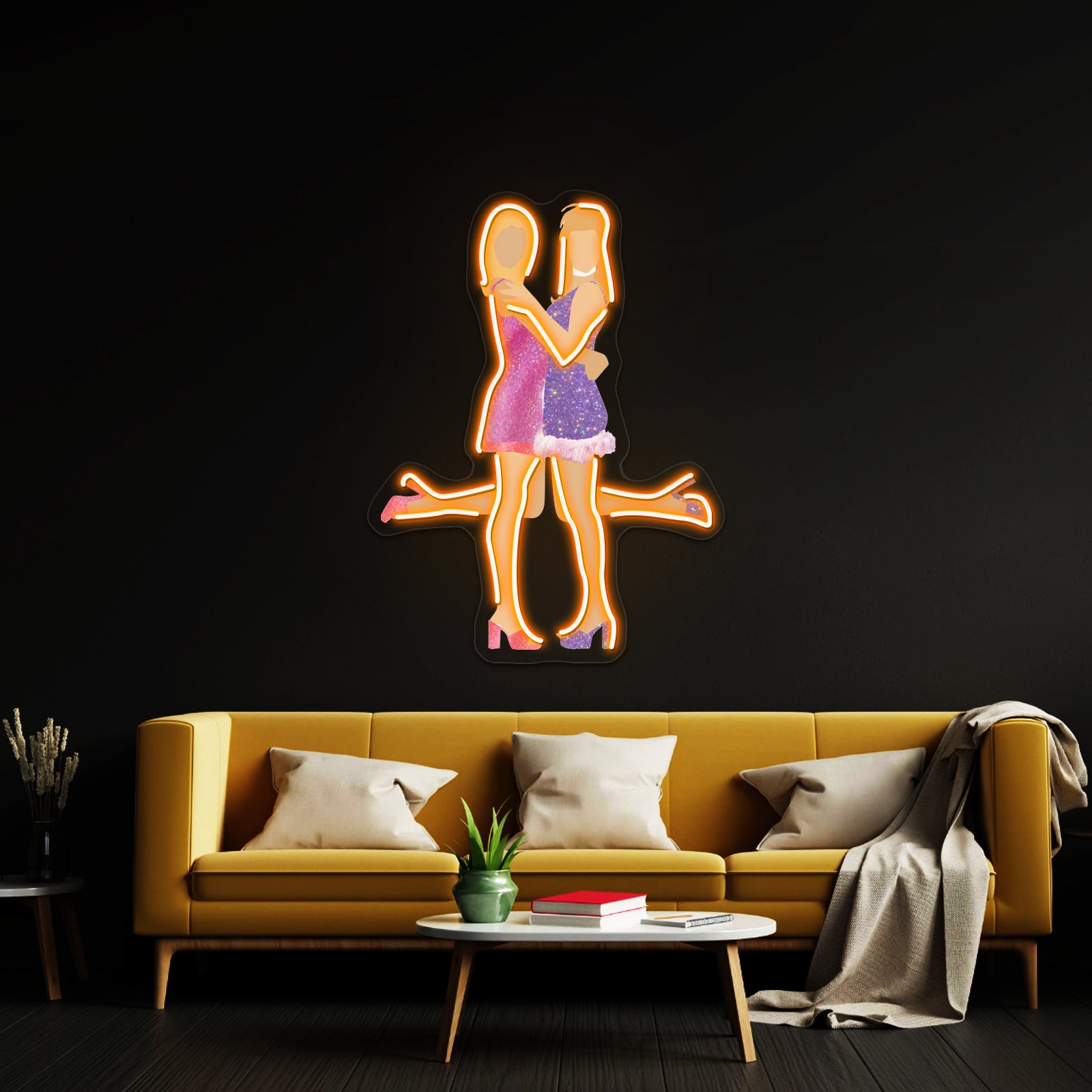 Romy And Michelle Glitter Artwork Led Neon Signs | Shineneon