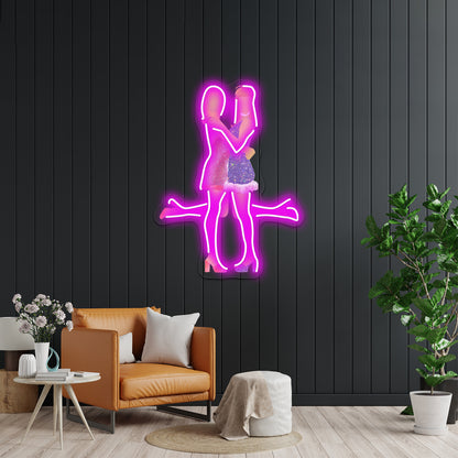 Romy And Michelle Glitter Artwork Led Neon Signs