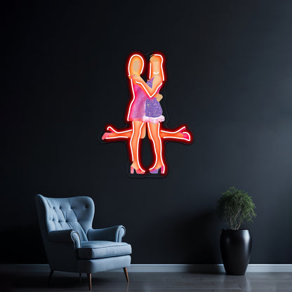 Romy And Michelle Glitter Artwork Led Neon Signs