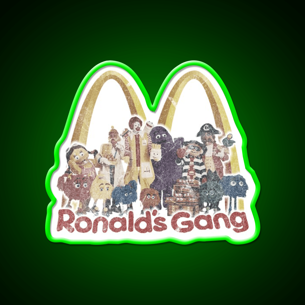 Ronalds Gang Fast Food Led Neon Sign For Burger Place Rgb Color - Shineneon