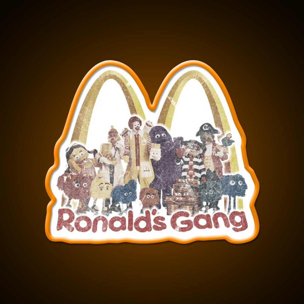 Ronalds Gang Fast Food Led Neon Sign For Burger Place Rgb Color - Shineneon