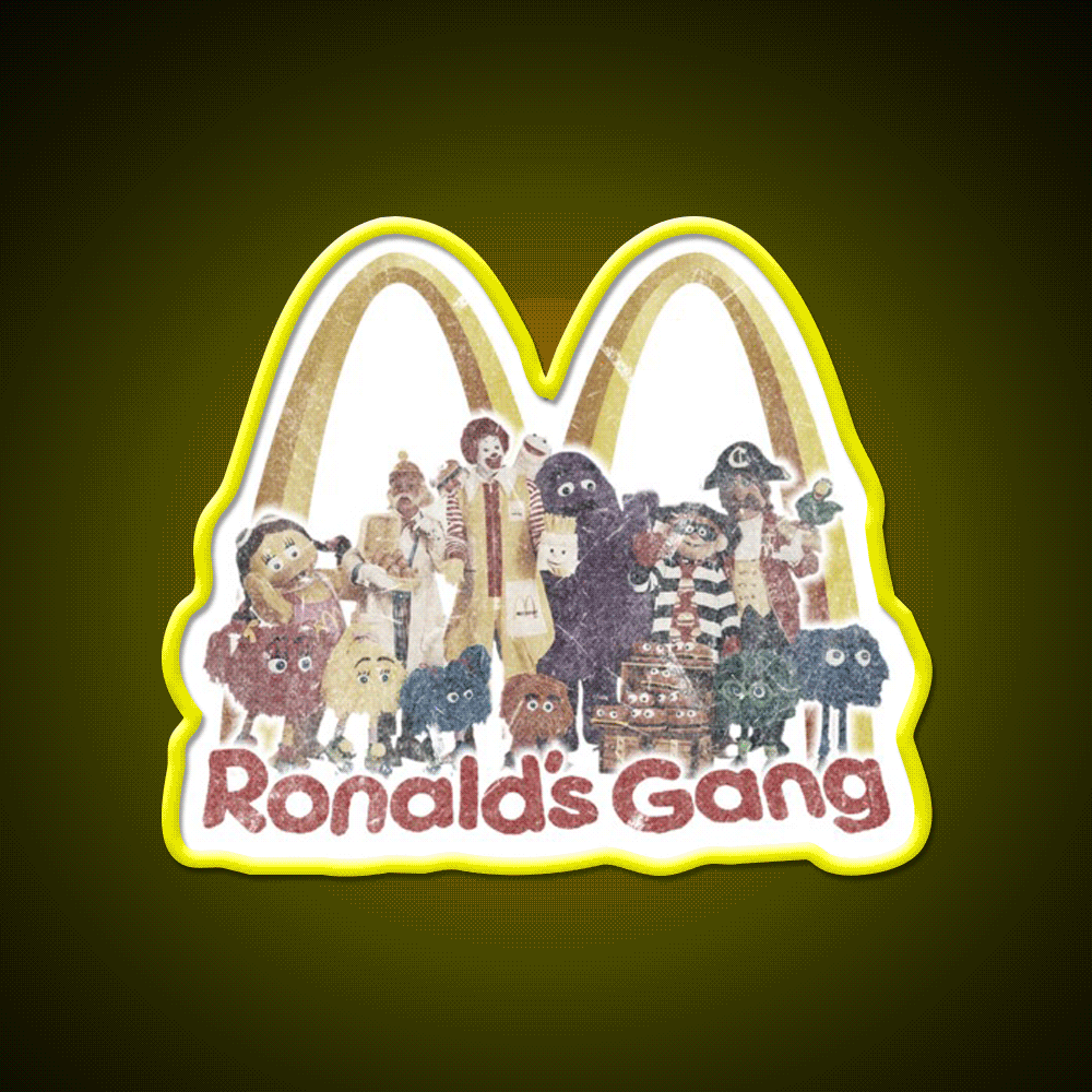 Ronalds Gang Fast Food Led Neon Sign For Burger Place Rgb Color - Custom LED neon sign front view