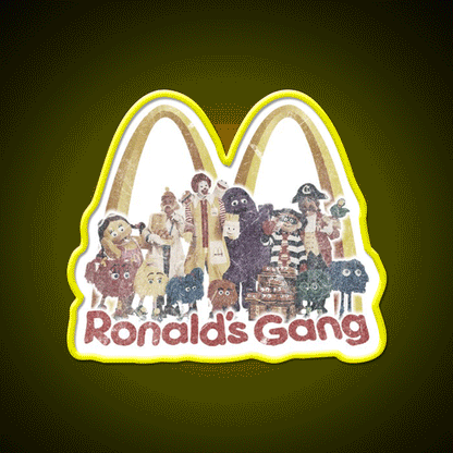 Ronalds Gang Fast Food Led Neon Sign For Burger Place Rgb Color - Custom LED neon sign front view
