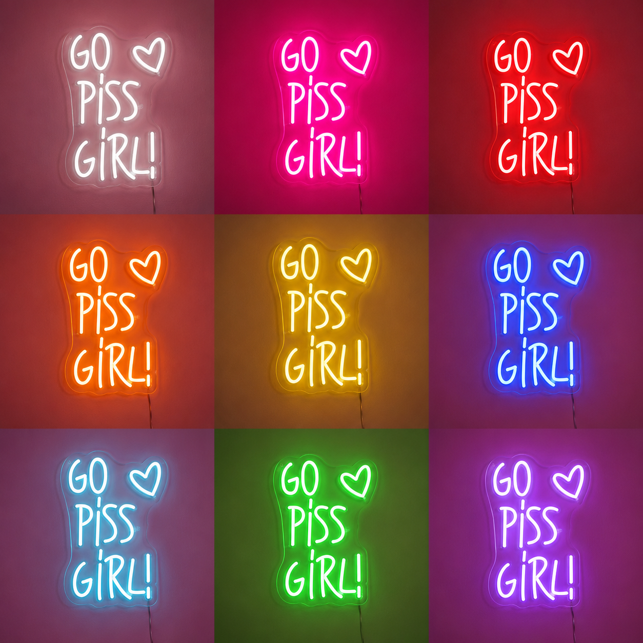 Room Decor Wall Square LED Neon Sign Home Art color grid