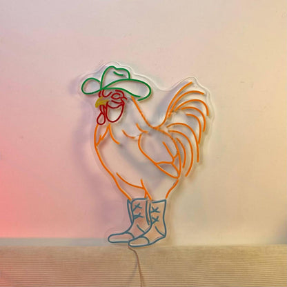 Rooster Cowboy Led Neon Sign Vintage Led Neon Sign | Shineneon