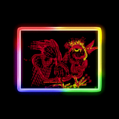Rooster Drawing Asian Cultural Led Neon Sign Rgb Color - LED neon sign close-up detail