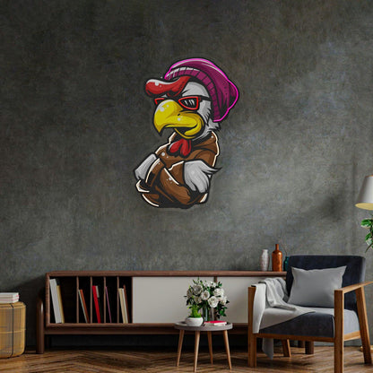 Rooster Hoodie Purple Red Yellow Uv Printed Led Neon Sign For Indoor Wall Art Decor | Shineneon