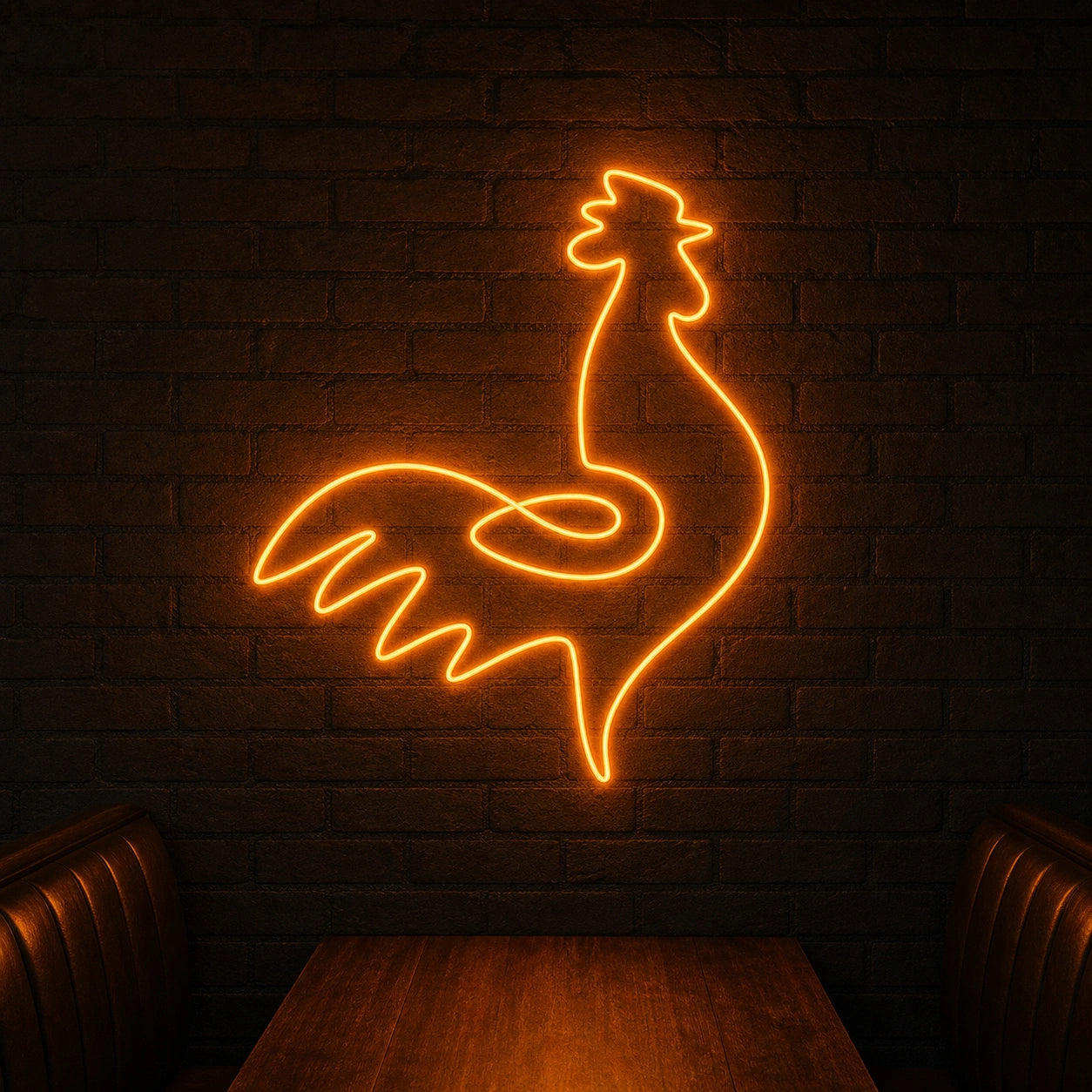 Rooster LED Neon Sign Garage Man Cave Neon Sign real lifestyle scene
