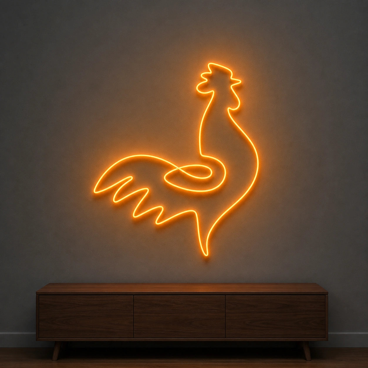 Rooster LED Neon Sign Garage Man Cave Neon Sign size image