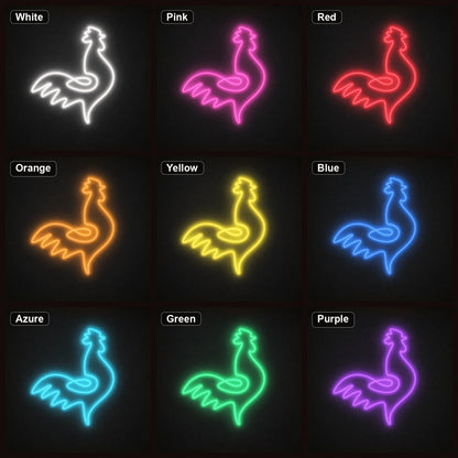 Rooster LED Neon Sign Garage Man Cave Neon Sign color grid