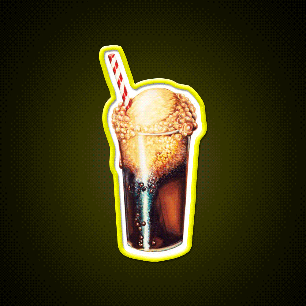 Root Beer Float Pattern Beer Bar Decor Led Neon Sign Rgb Color - Custom LED neon sign front view