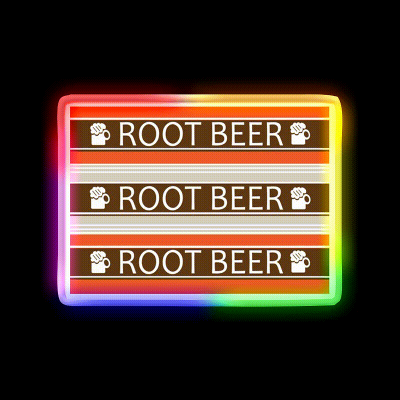 Root Beer Retro Beer Bar Decor Led Neon Sign Rgb Color - LED neon sign close-up detail
