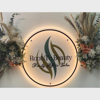 Roots To Beauty Salon Acrylic Business Logo Sign - Shineneon