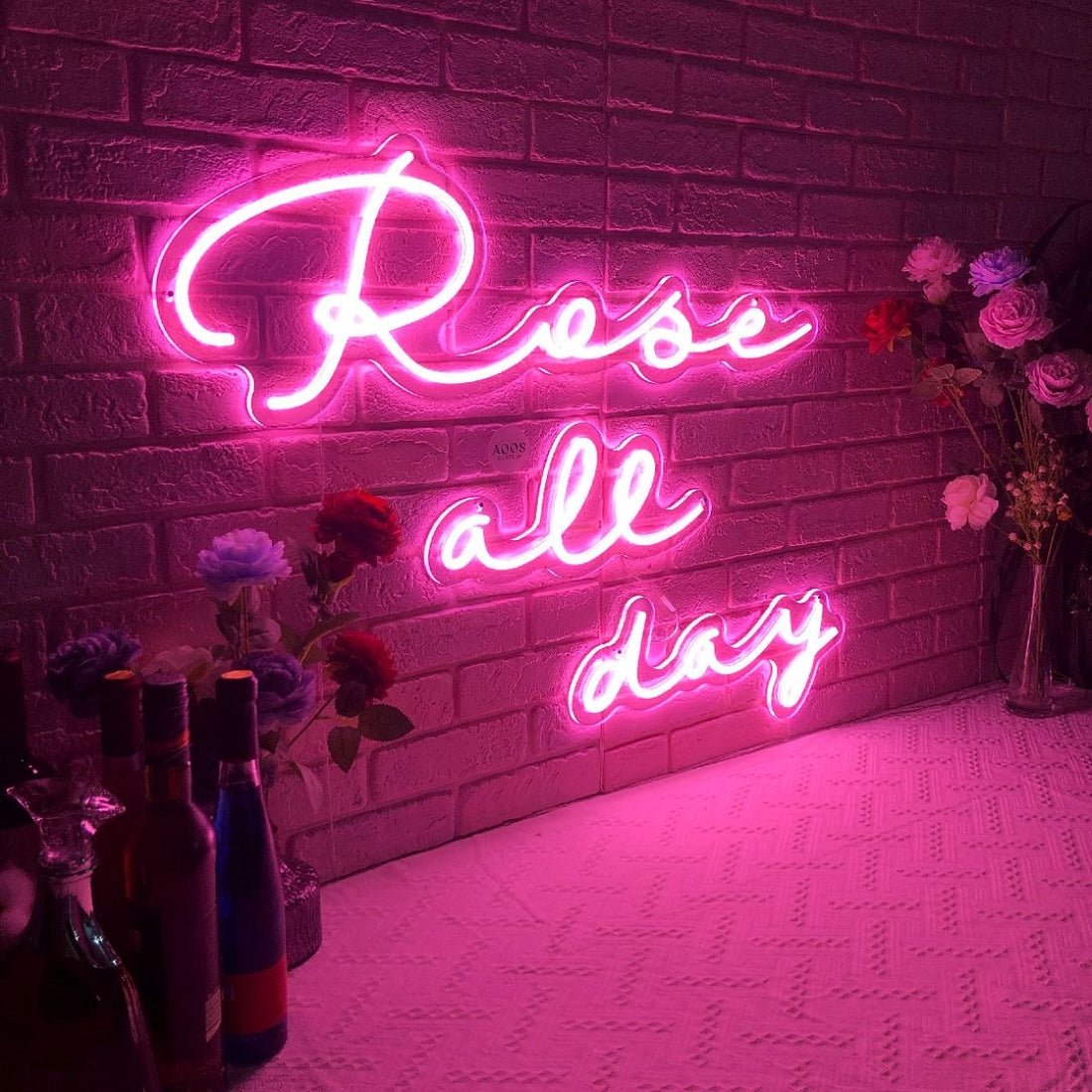 Rose All Day Neon Signs Neon Lights Led Business Sign - Shineneon
