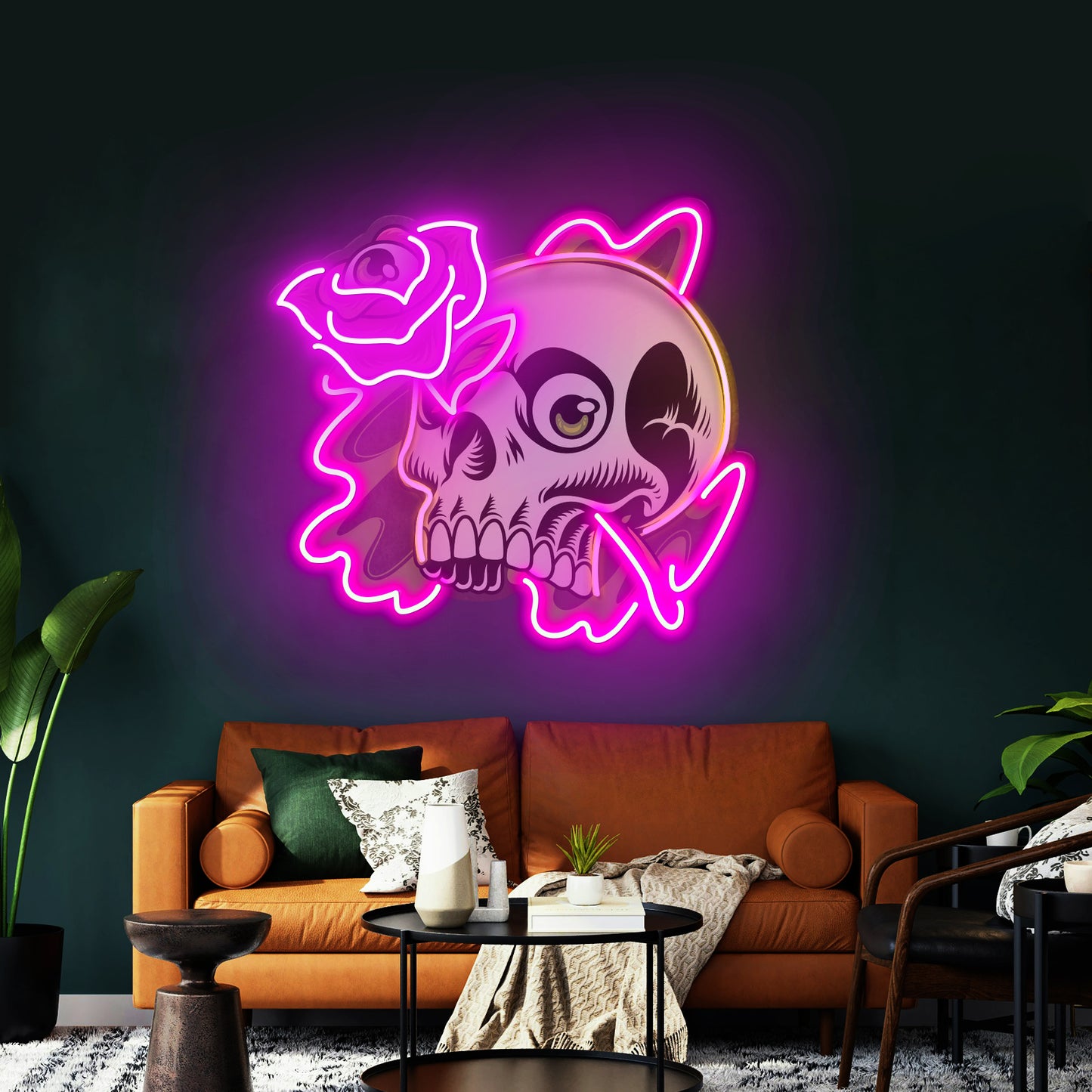 Rose And Skull Led Neon Sign Light Custom Led Signs