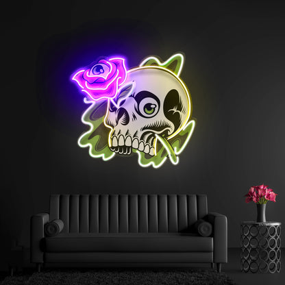 Rose And Skull Led Neon Sign Light Custom Led Signs