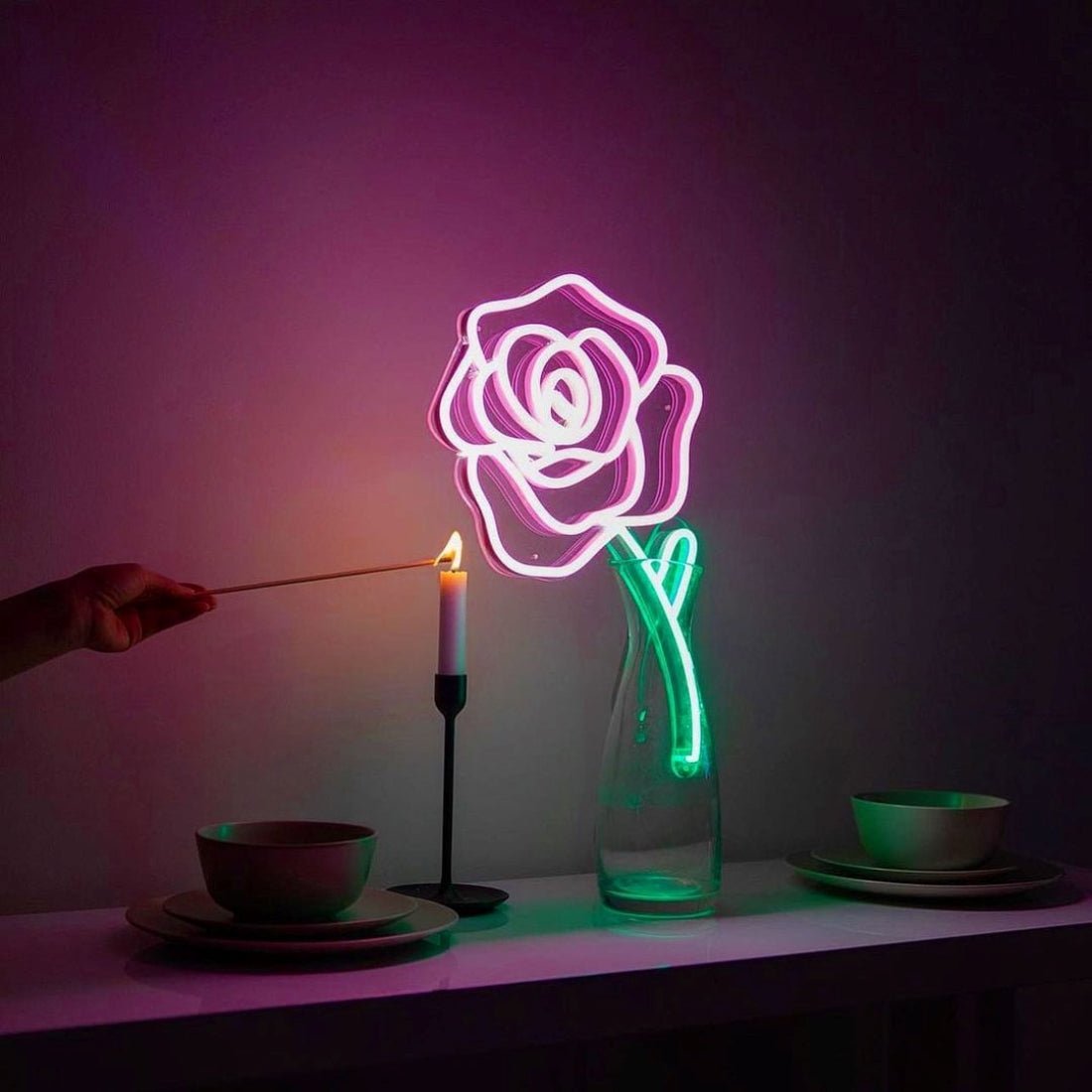Rose Flower Led Sign Business Neon Sign - Shineneon