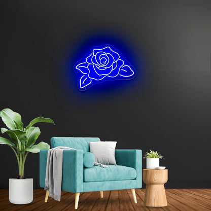 Rose flower neon sign Aesthetic rose neon sign