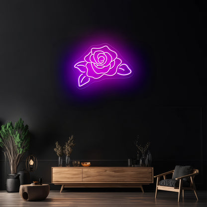 Rose flower neon sign Aesthetic rose neon sign