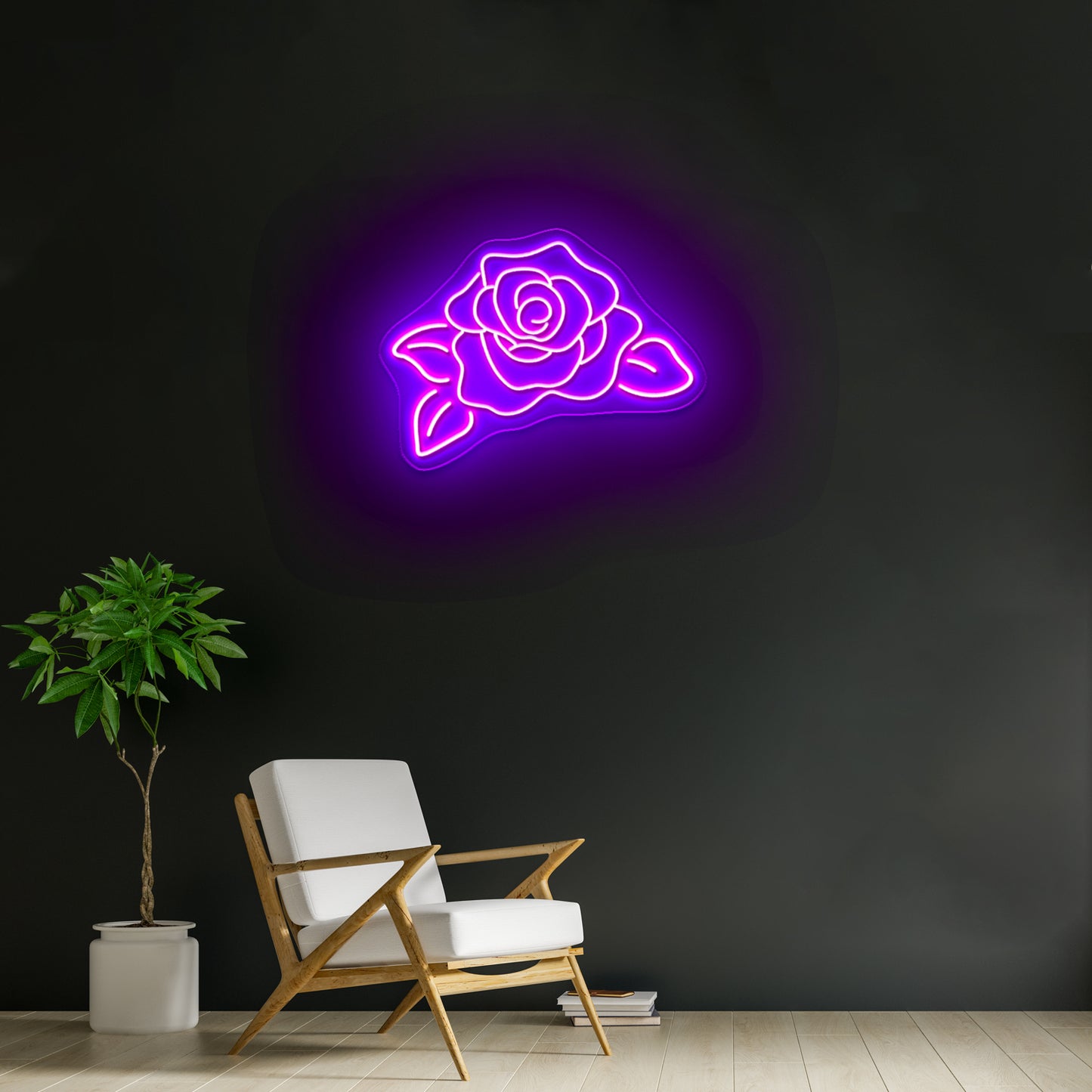 Rose flower neon sign Aesthetic rose neon sign