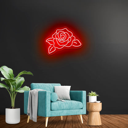 Rose flower neon sign Aesthetic rose neon sign