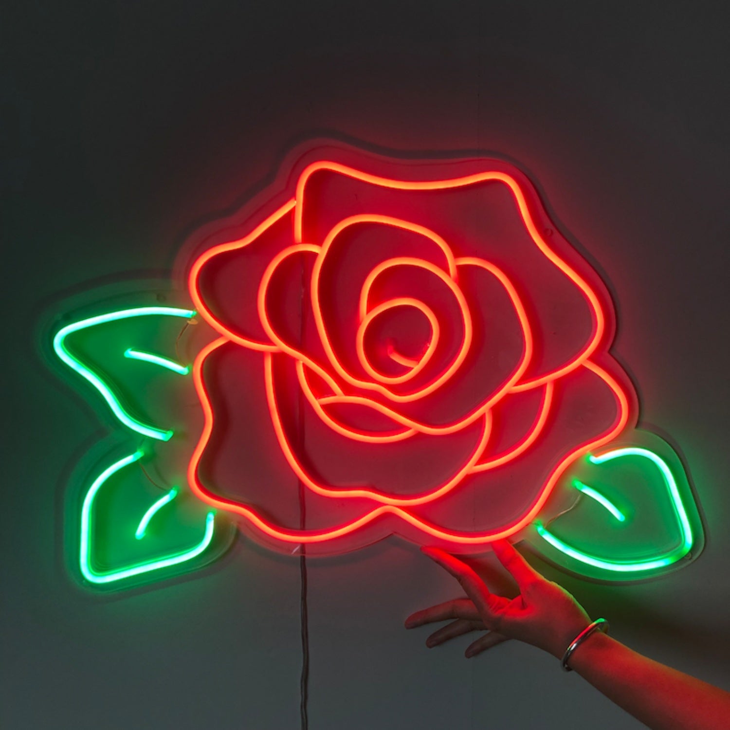 Rose In Bloom Captivate With The Elegance Of Floral Neon | Shineneon