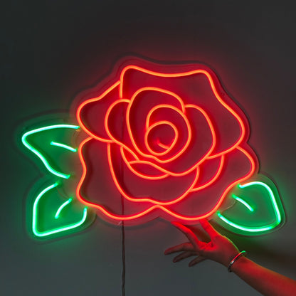 Rose In Bloom Captivate With The Elegance Of Floral Neon | Shineneon